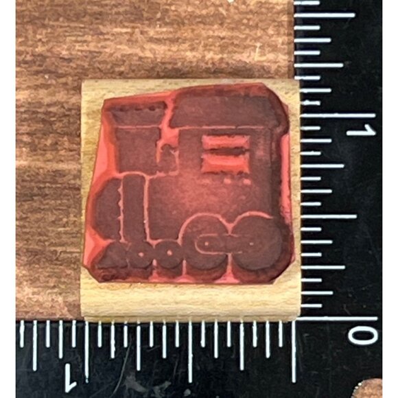 RARE JRL DESIGN DOTS B380 LOCOMOTIVE TRAIN MINI WOOD MOUNTED RUBBER STAMP - Picture 2 of 5